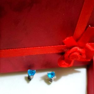 Aqua Blue silver color Stud earrings